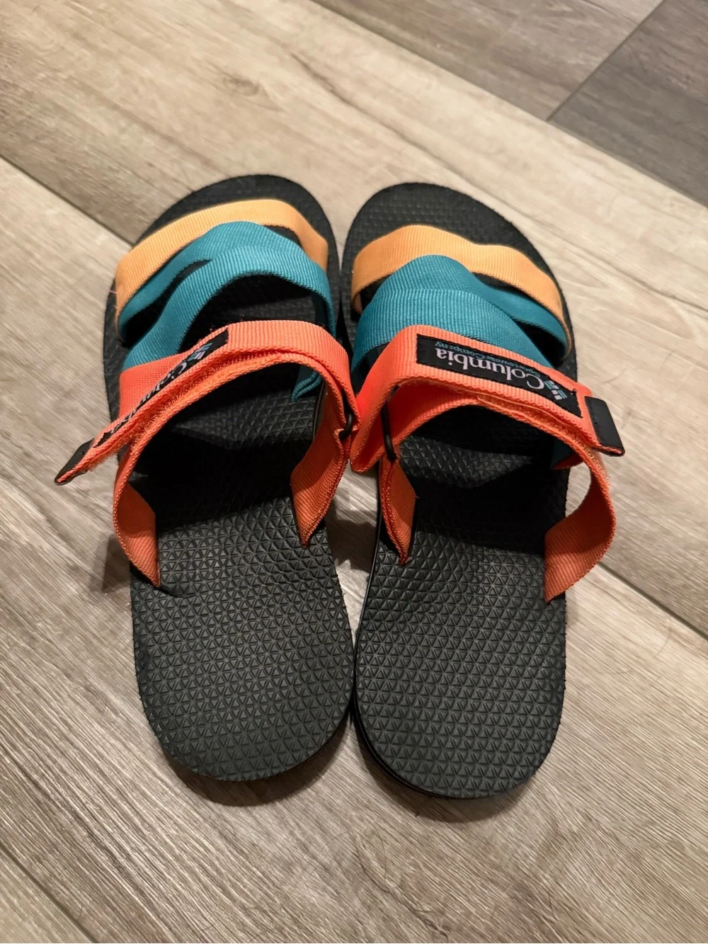 Columbia Orange Teal Black Strap Sandals- Alava Sandals